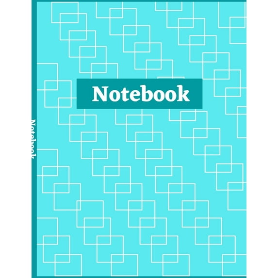 Notebook: Square-Connect Print Design Composition Notebook - College Ruled 100 Pages - Large Size 8.5 x 11 (Paperback)
