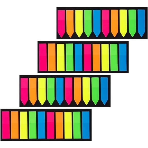 Notebook Stickers 4pcs Colored Labels Stickers Sticky Page Markers Memo Pads Adhesive Coding Labels Book Markers Label Stickers for School Office Use Office Sign