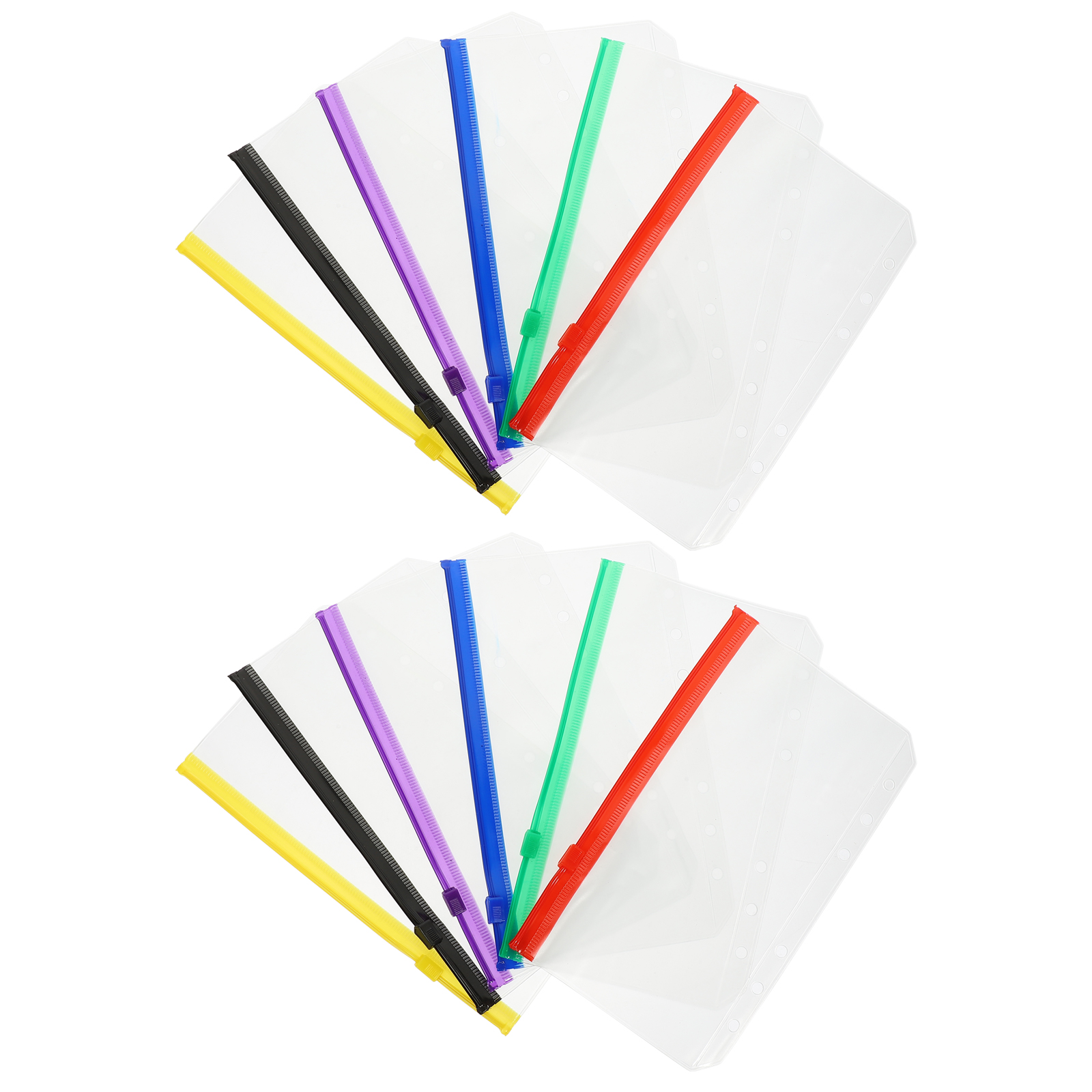Notebook Storage Document Bag 12 Pcs Loose Leaf Notepad Zip Paper