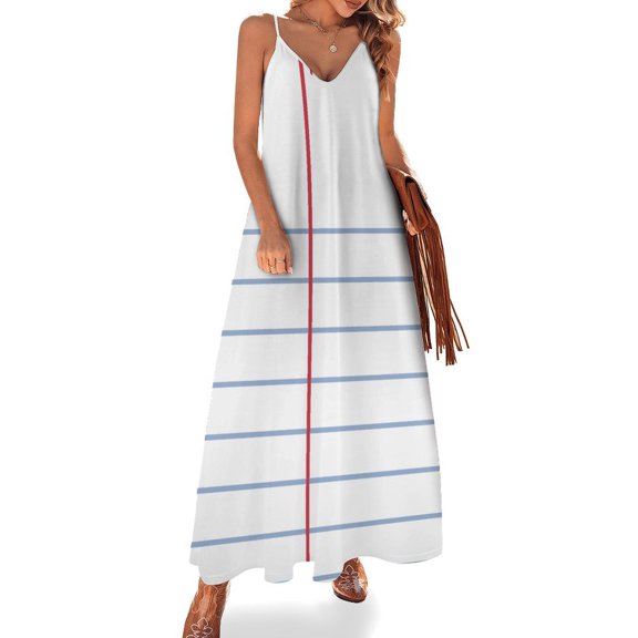 Notebook Stripes Sleeveless Dress Women's Evening Dress Womans Clothing
