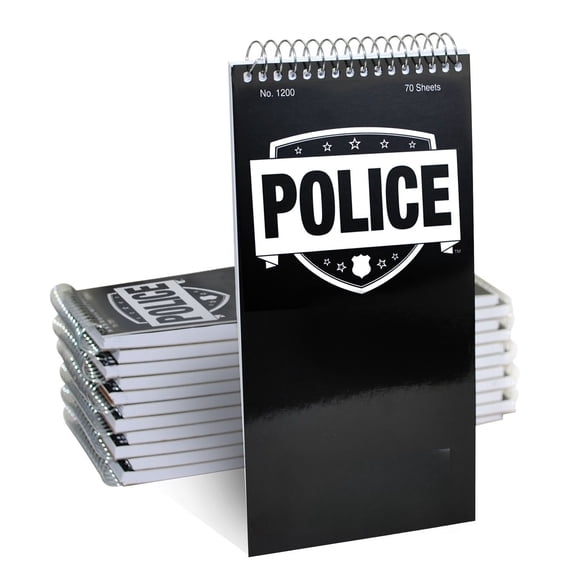 Notebook Top Bound Spiral Notebook, Writing Pad for Interviews, Accidents & Incident Reports, Field Notes Book for Police 4 x 8 Inches, 70 Sheets, 12 Pack