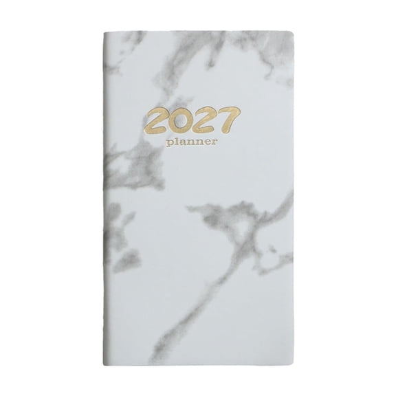 Notebook,Waterproof Daily Notebooks with Faux Leather Cover,Weekly & Monthly Planner for Office Long Term Planning,Travel Record Keeping,6.93x3.74 Inch,White