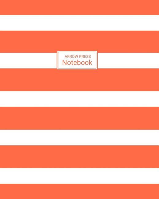 Notebook: Wide Ruled Notebook for Everyday Use Peach and White Stripes (Paperback)