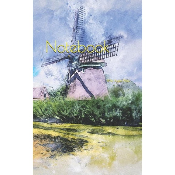 Notebook: Windmill Pond Clouds Sky Landscape Architecture (Paperback)