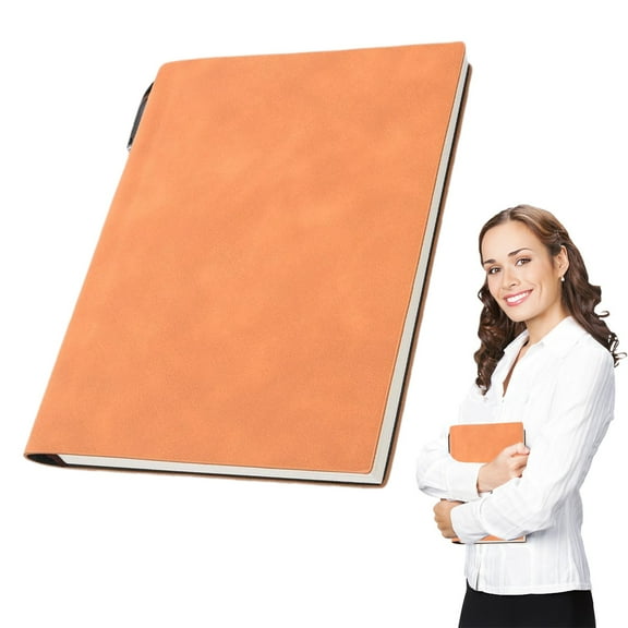 Notebook with Pen Holder, A5 Leather Notebook - Thick Paper with Pen Loop for Meetings & Daily Planning, Notebook with Pen Loop, by Goohae