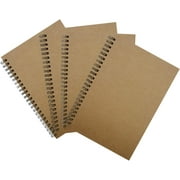 Notebooks A5 Lined 4Pcs College Ruled Journals Bulk Thick Paper for Work, Study, Notes Taking, Gifts 60 Sheets Kraft Brown