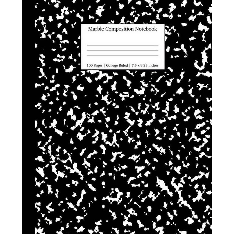 Marble Composition Notebook College Ruled: Black Marble Notebooks, School Supplies, Notebooks for School