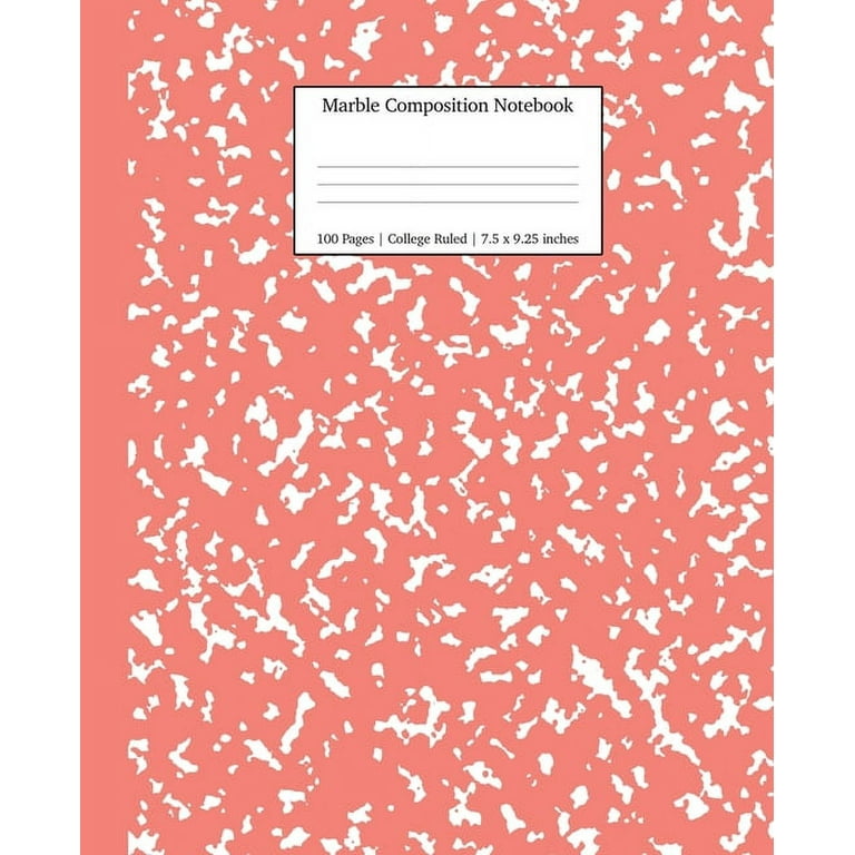 Marble Composition Notebook College Ruled: Coral Pink Marble Notebooks, School Supplies, Notebooks for School