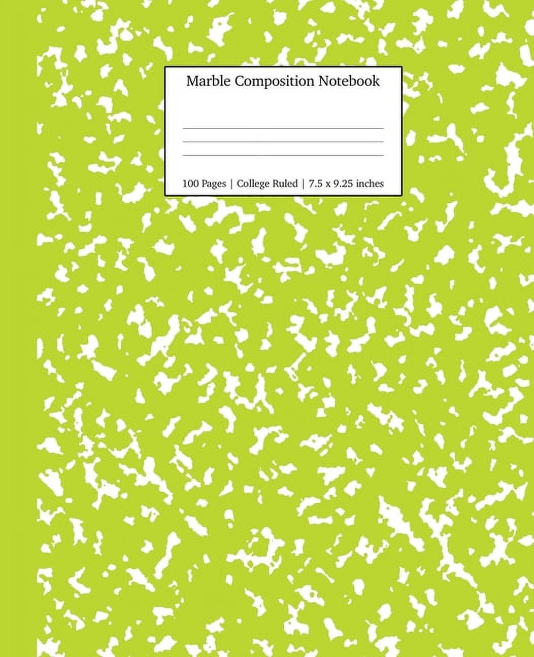 Notebooks College Ruled Marble Composition Notebook College Ruled: Green Marble Notebooks, School Supplies, Notebooks for School, Book 8, (Paperback)