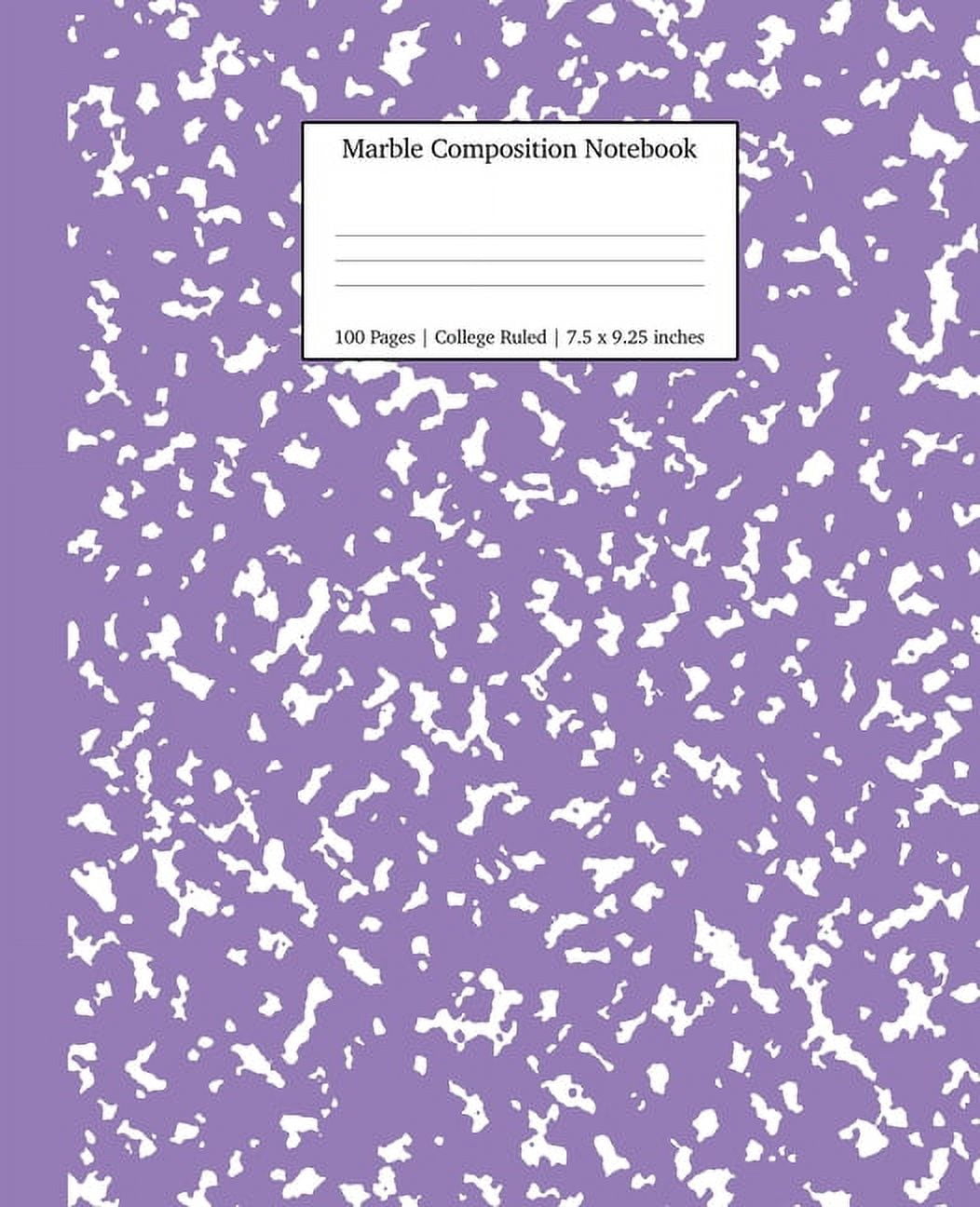 Notebooks College Ruled Marble Composition Notebook College Ruled: Lavender Marble Notebooks, School Supplies, Notebooks for School, Book 4, (Paperback)