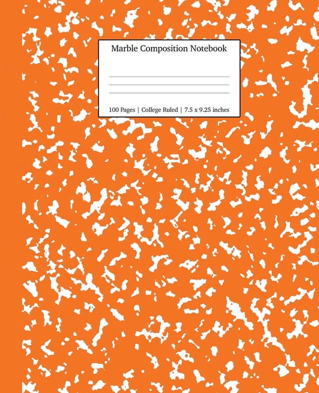 Notebooks College Ruled Marble Composition Notebook College Ruled: Pumpkin Marble Notebooks, School Supplies, Notebooks for School, Book 11, (Paperback)