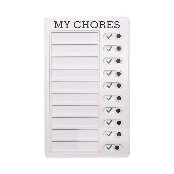 Notebooks, Furenl Adult Chore Chart Board To-Do List Rv Checklist Board Portable Chore Chart for Multiple Kids Removable Plastic Diy Information Family Travel Planning Reminder Chart, 1X Time Clock