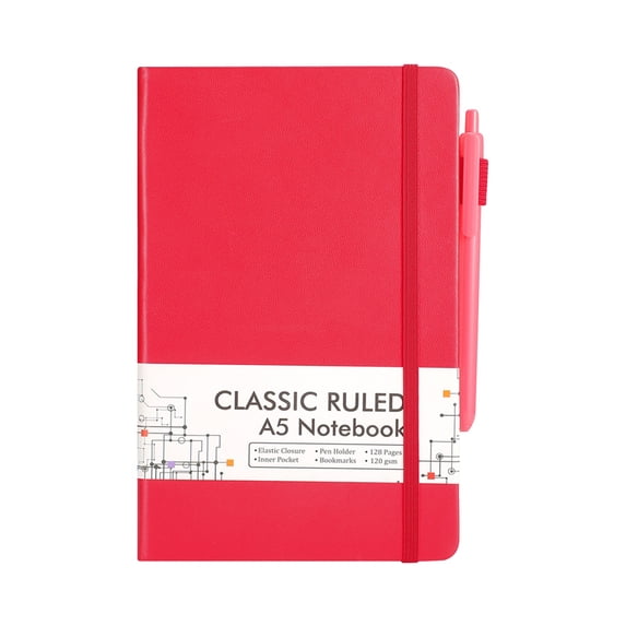 Notebooks Journal Bulk with 1 Pensongmies A5 Hardcover Notebook Ruled Lined Journal Set with Pen Holder for Work Business Journaling Note Taking, 5.31"X8.26"