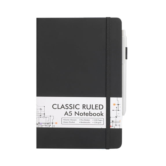 Notebooks Journal Bulk with 1 Pensongmies A5 Hardcover Notebook Ruled Lined Journal Set with Pen Holder for Work Business Journaling Note Taking, 5.31"X8.26"