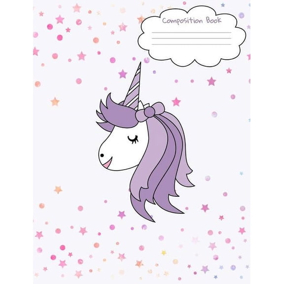 Notebooks by Someday Designs Composition Unicorn Face Wide Ruled Writing Notebook & Sketch Book