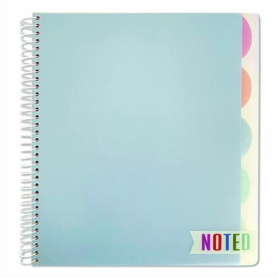 Noted Five-Subject Spiral Notebook, Medium/College Rule, Randomly Assorted Cover Color, (150) 11 x 8 | Bundle of 2