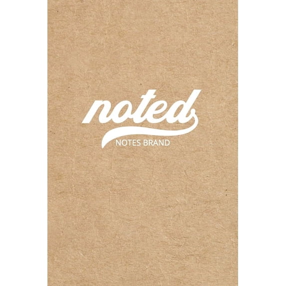 Noted Pocket Notebook: 4"x6", Small Journal Blank Memo Book, White Logo Kraft Brown Cover, (Paperback)