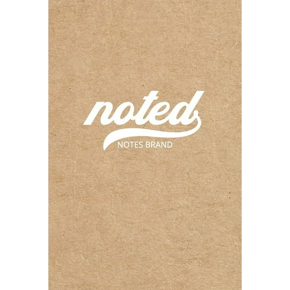 Noted Pocket Notebook: 4"x6", Small Journal Blank Memo Book, White Logo Kraft Brown Cover, (Paperback)