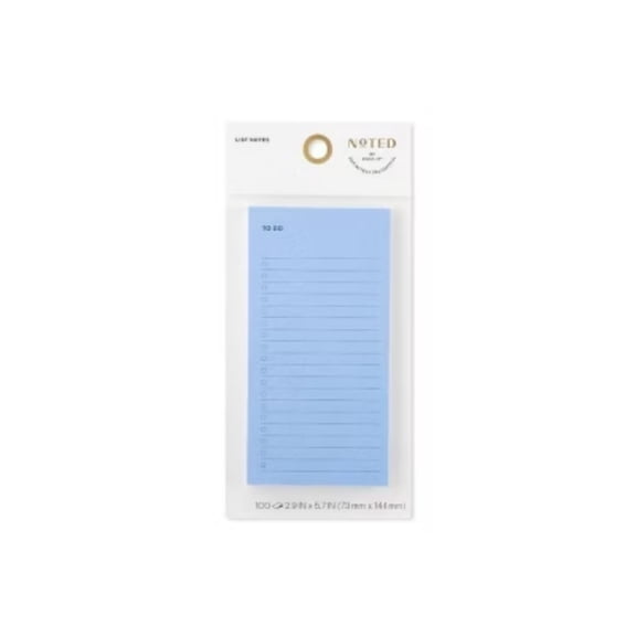 Noted by Post-it, Blue Lined Sticky Notepad: To Do List, 3x6 Inches, 100 Sheets, Uncoated Paper, Book Binding