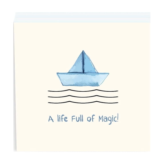Notepad For Daily Notes & Ideas, Stylish "Life Is Full Of Magic" Memo Pad, 200 Blank Pages