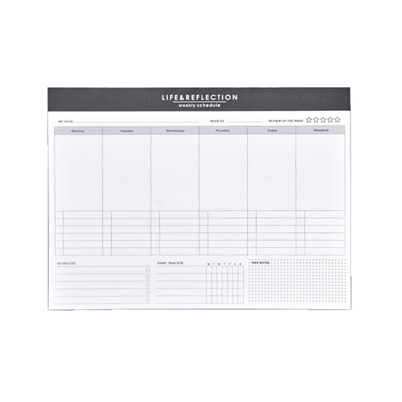 Notepad with Tear Off Sheets Monthly Calendar Pad Hourly Schedule Planner Layout