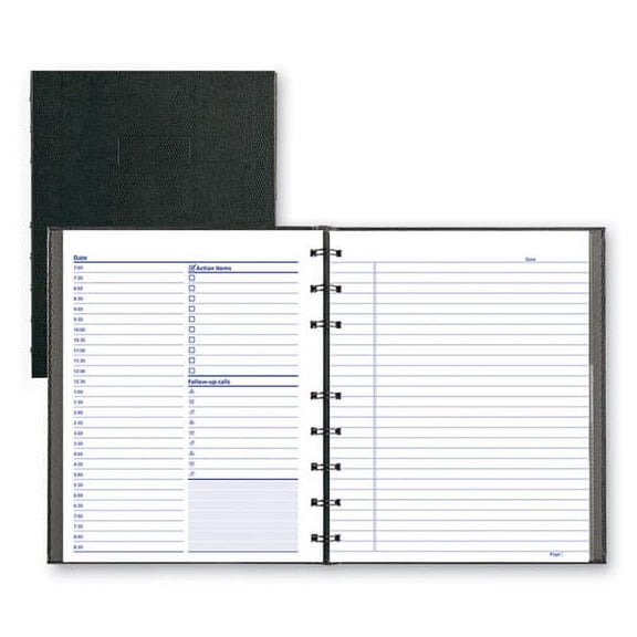 Notepro Undated Daily Planner, 9.25 X 7.25, Black Cover, Undated | Bundle of 2 Each