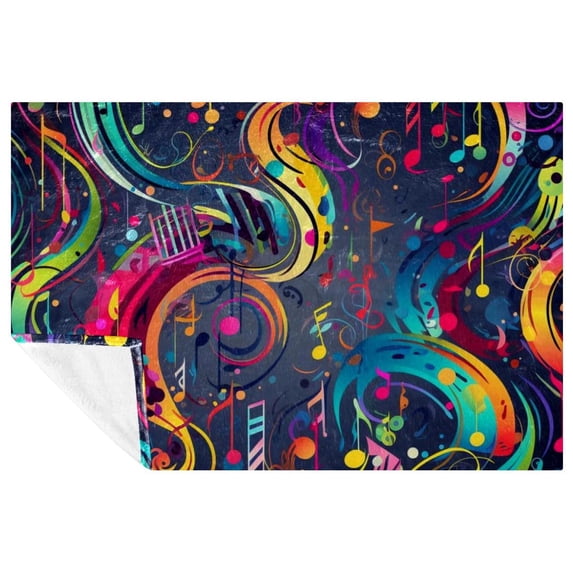Notes Custom Microfiber Throw Blanket, Fluffy Blankets, and Printed Lightweight Throw Blanket for Sofa, Bed, Couch, Office, and Camping