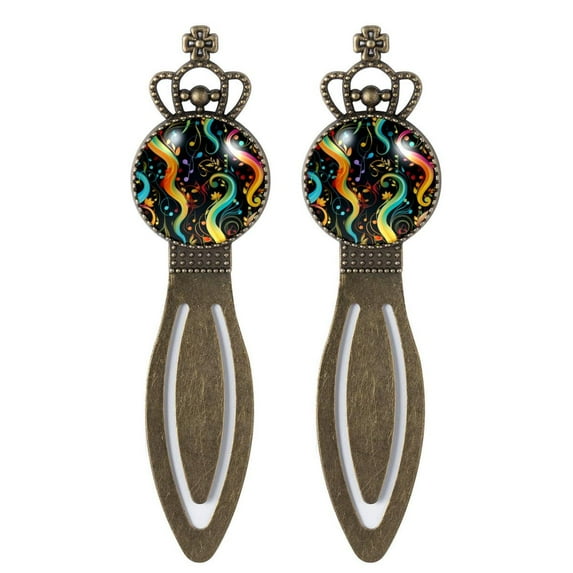 Notes Elegant Vintage Copper Crown-shaped Bookmarks - Stainless Steel Reading Accessories for Book Lovers, Set of 2 Book Marks