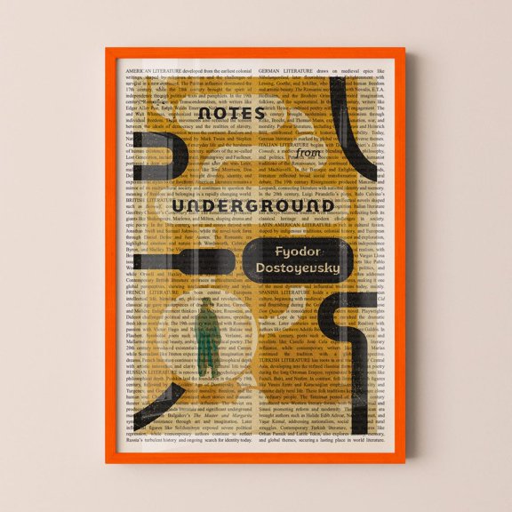 Notes From Underground Book Wall Art Print, Unframed Paper Poster 8x10in