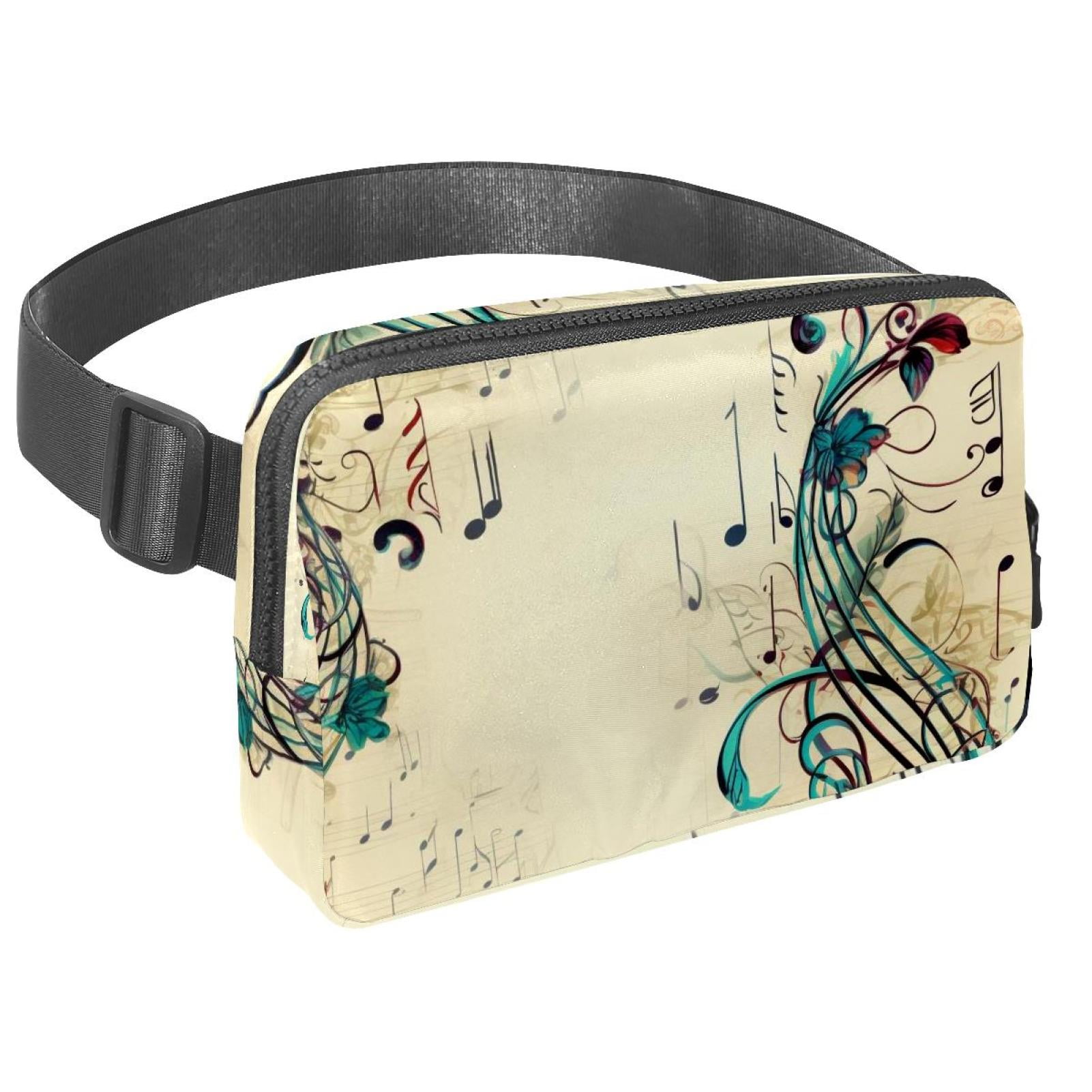 Notes Lightweight Adjustable Fanny Pack with Extension Strap - Unisex Crossbody Bag Fanny Bag