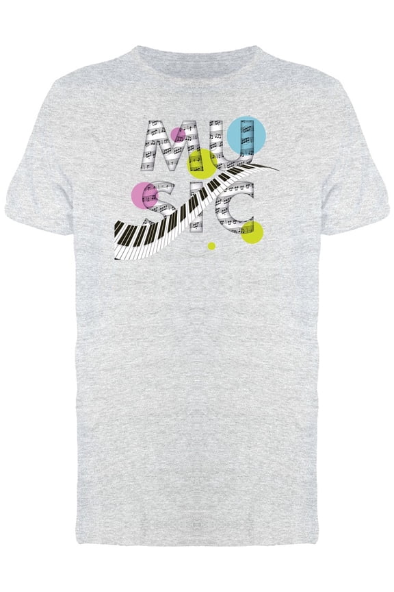 Notes Piano Abstract Music Tee Men's - Men T-Shirt, Small