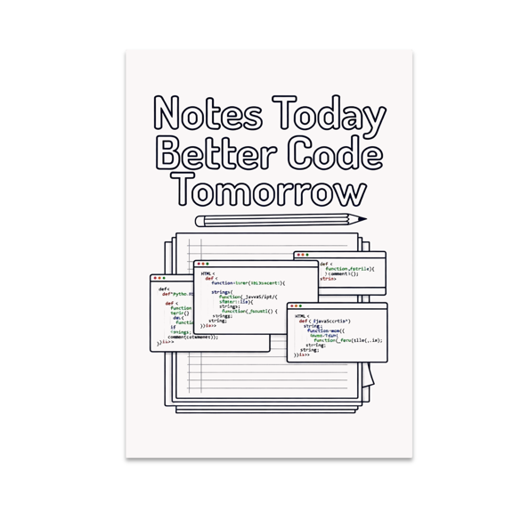 Notes Today Better Code Tomorrow - Coding Enthusiast - 13x19 Poster Print