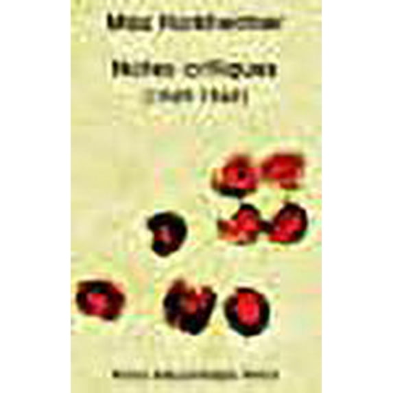 Notes critiques (1949-1969) (French Edition)