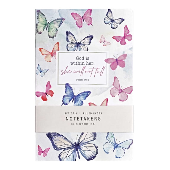 Dicksons Lined Prayer Journal Notebook For Bible Study 5.5 x 8.5 Paperback She Will Not Fall Collection - SET OF 3