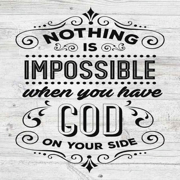 Nothin Impossible with God Rustic Looking Faith Wood Sign Wall Décor Gift 8 x 8 Wood Sign B3-08080062038