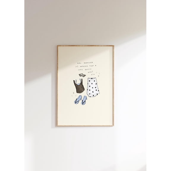 Nothing A Cute Outfit Wont Fix Wall Art Fashion Decor, Unframed Paper Print Size 8x12