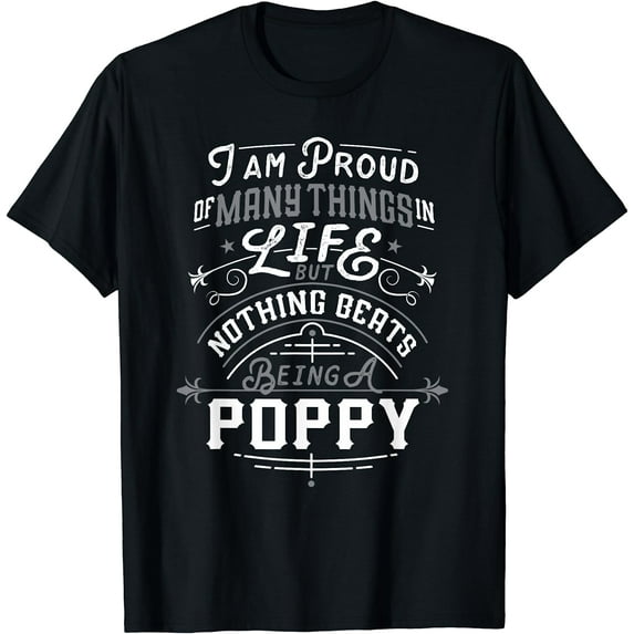 Nothing Beats Being A Poppy Grandpa Fathers Day T-shirt Men