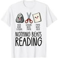 thumbnail image 1 of Nothing Beats Reading Rock Paper Scissors Book Lover Teacher T-Shirt tee, 1 of 4
