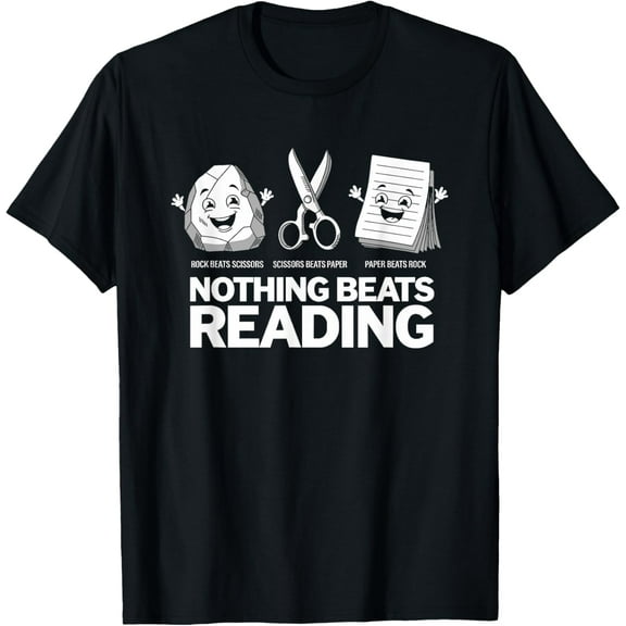 Nothing Beats Reading Rock Paper Scissors T-Shirt tee