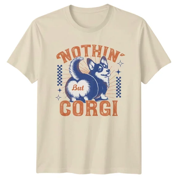 Nothing But Corgi Retro Dog Design T-shirt