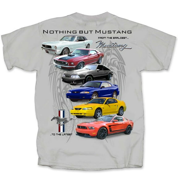 Joe Blow Unisex Nothing But Mustangs S/S Tee, Adult, Ice Grey, XL