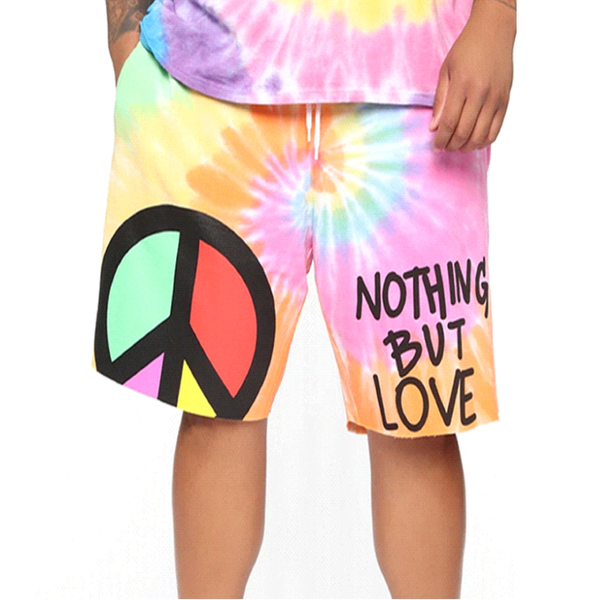 Nothing But Love Men s Tie Dye Sweat Shorts Large
