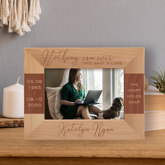 Nothing Can Ever Take Away A Love Personalized Wooden Frame-6" x 4" Brown Horizontal