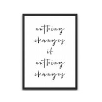 Nothing Changes If Nothing Changes - Home Wall Print, Home Decor, Livingroom Bedroom, Black And White Quote, Typography, Minimalist Poster Wall Art, Modern Wall Decor, 8x12 UNFRAMED