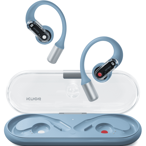 Nothing Ear(Open) Lightweight Open Ear Headphones with Adjustable Earhooks, Multipoint Connection Bluetooth Earbuds with Clear Voice Technology for AI Calls, IP54, Fast Charging, ChatGPT Supported