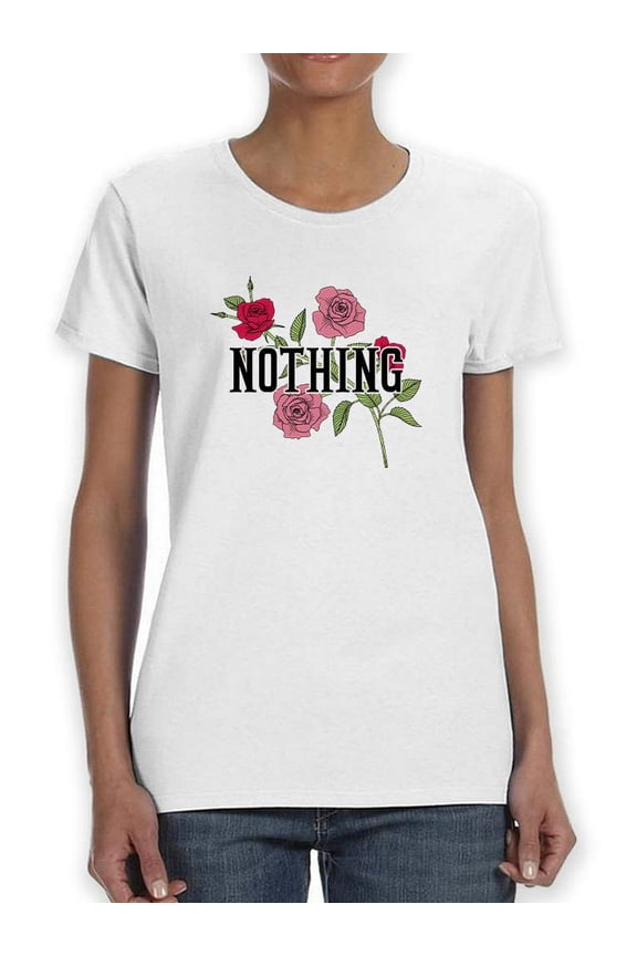 Nothing Flower Shaped T-Shirt Women -Smartprints Designs, Female Medium
