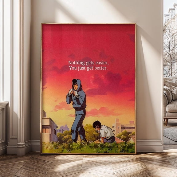 Nothing Gets Easier You Just Get Better Motivational Boxing Quote Discipline Mindset Gym Poster