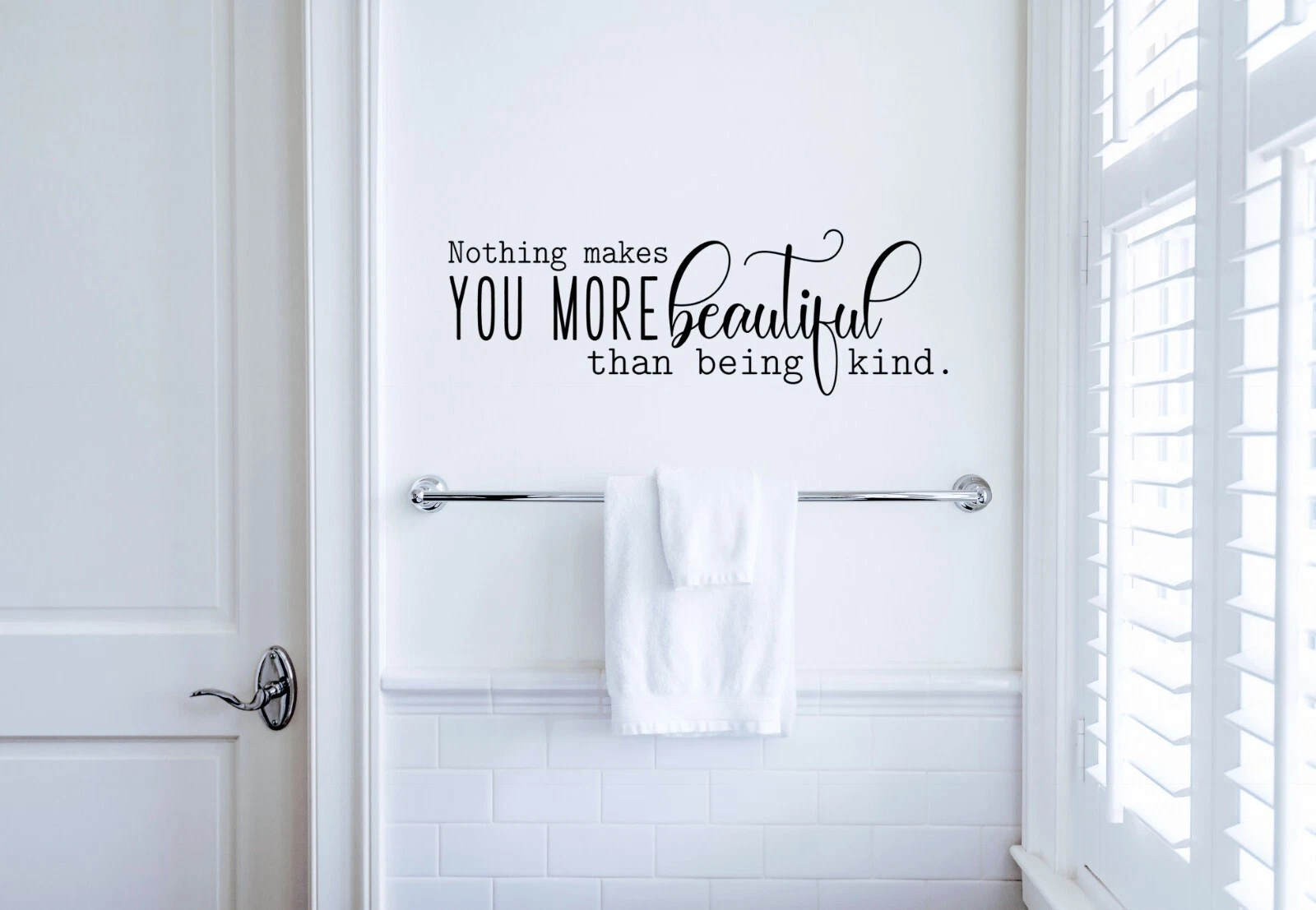 Nothing Makes You More Beautiful Than Being Kind Wall Decal Quote Decor Words