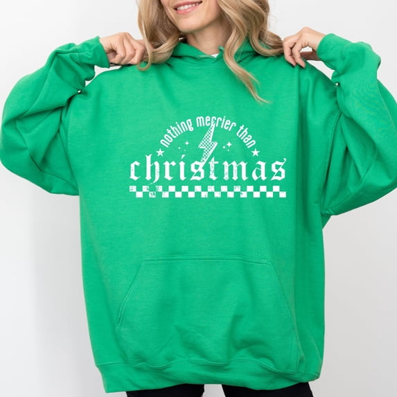 Nothing Merrier Than Christmas Grunge - Hoodie
