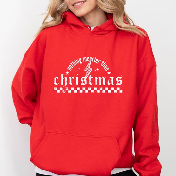 Nothing Merrier Than Christmas Grunge - Hoodie